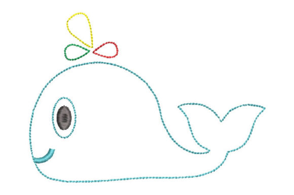 Cute Whale Embroidery Design