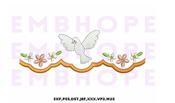 Pigeon Border Embroidery