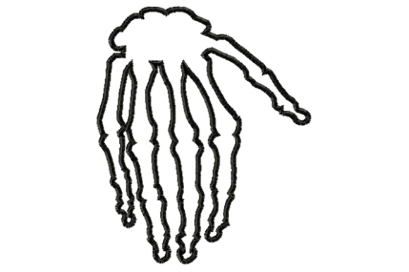 Skeleton Hand Embroidery Design
